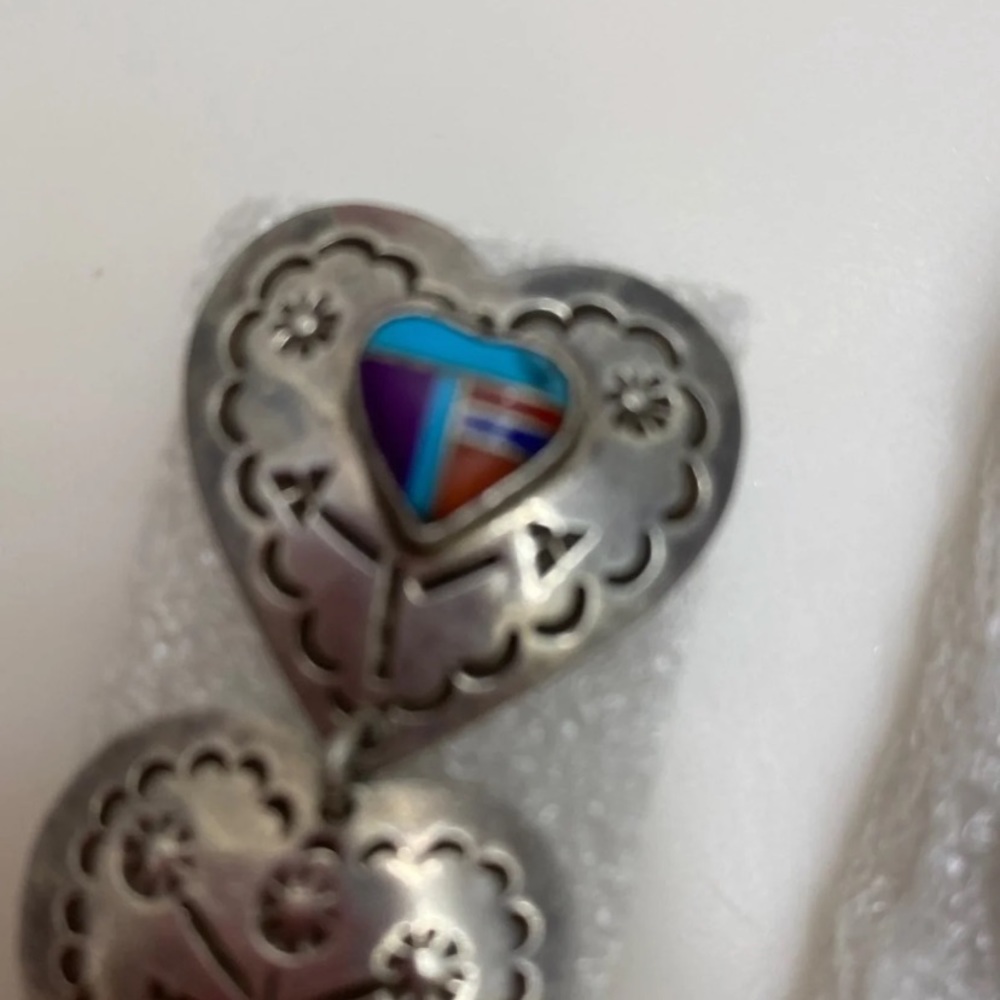 Sterling Silver Turquoise Statement Earrings - Picture 5 of 8